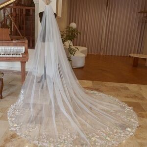 Floral Embroidered Wedding Veil